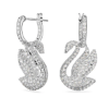 Imagen de Pendientes Swarovski Iconic SwanCisne, Blancos, Baño de rodio